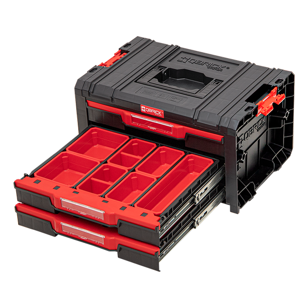 Модульний ящик для інструментів з трьома висувними ящиками Qbrick System PRO Drawer 3 Toolbox Expert Red Ultra - зображення 5
