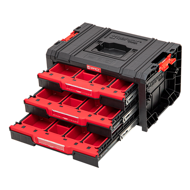 Модульний ящик для інструментів з трьома висувними ящиками Qbrick System PRO Drawer 3 Toolbox Expert Red Ultra - зображення 7