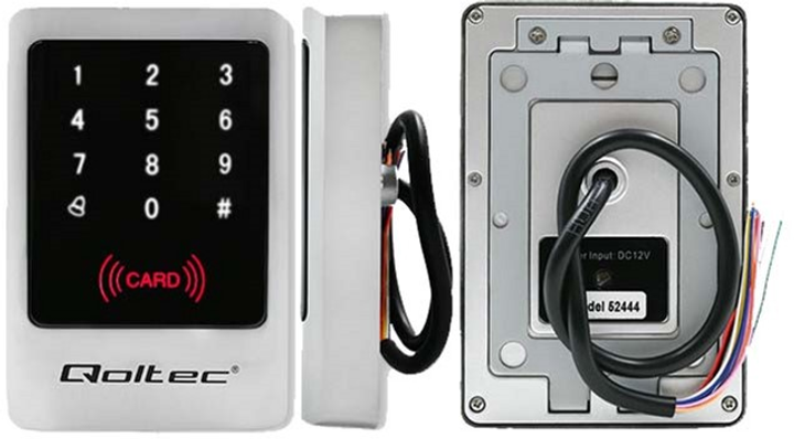 Klawiatura kodowa Qoltec MIMAS z czytnikiem RFID Code/Card/Key fob/Doorbell button/IP68/EM (5901878524443) - obraz 3