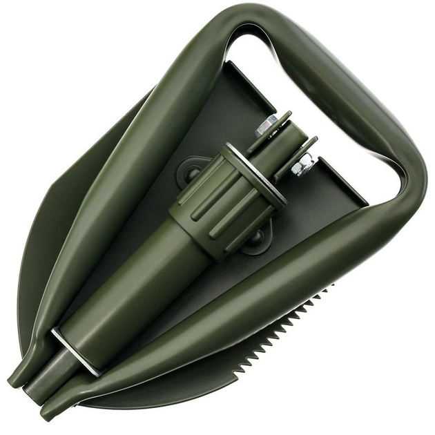 Саперная лопата MFH Olive зеленая складная в чехле олива - изображение 2