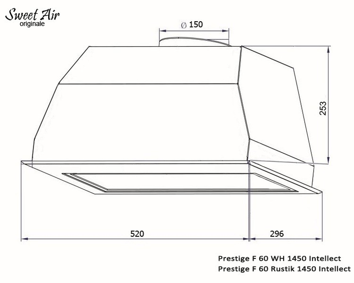 Вытяжка Sweet Air Prestige F 60 White 1450 LED + полностью стеклянный фасад белое стекло, белый - изображение 9