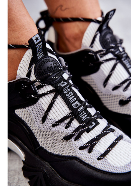 Sneakersy damskie na grubej podeszwie do kostki wsuwane Big Star KK274053 37 Szary/Czarny (5900714533502) - obraz 6