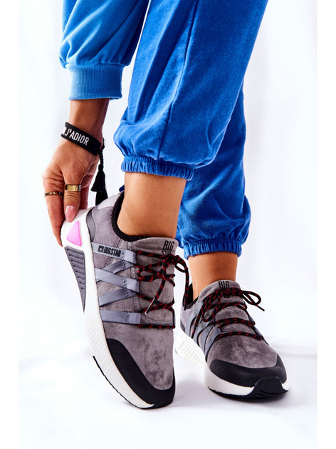 Sneakersy damskie na platformie do kostki wsuwane Big Star II274306 36 Szare (5900714424343) - obraz 7
