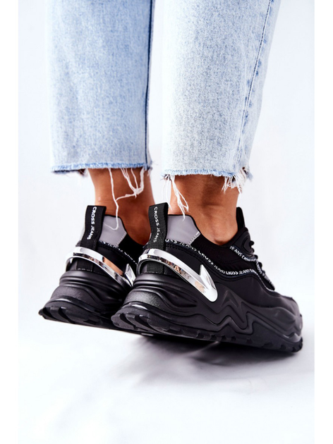 Жіночі снікери Cross Jeans II2R4018C 36 Чорні (8697319153262) - зображення 8