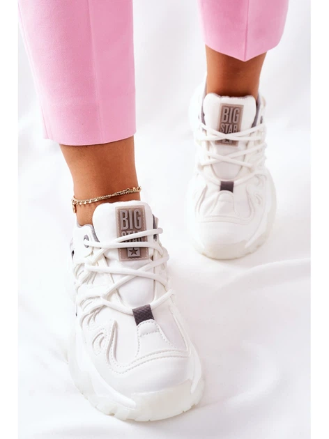 Sneakersy damskie na wysokiej platformie Big Star II274088 41 Białe (5900714407827) - obraz 3