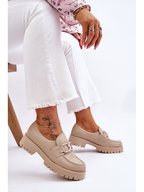 Damskie loafersy LEMAR Rayhan 39 Beżowe (3073423511207) - obraz 5