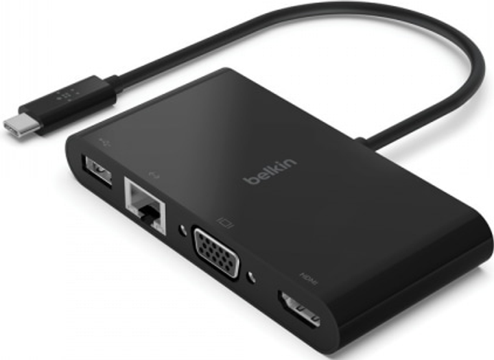 Мультимедійний адаптер Belkin USB-C чорний (AVC005BTBK) - зображення 2