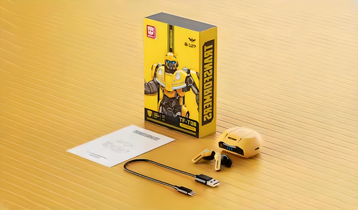 Геймерские беспроводные Bluetooth наушники вакуумные Hasbro Transformers TF-T06 BumbleBee, yellow - изображение 4