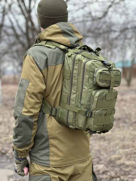 Тактический штурмовой рюкзак Tactic на 25 л военный рюкзак Олива (ta25-olive) - изображение 2