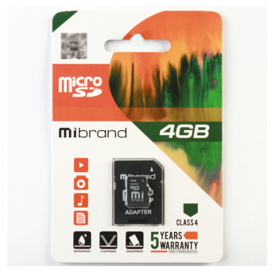 Карта памяти Mibrand microSDHC 4GB Class 4 +SD-адаптер (MICDC4/4GB-A) - Фото 2 Карта памяти Mibrand microSDHC 4GB Class 4 +SD-адаптер (MICDC4/4GB-A) - изображение 2