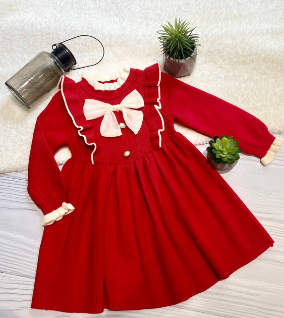 Платье детское с бантом XDY Baby Kids 104 см Красное от продавца ...