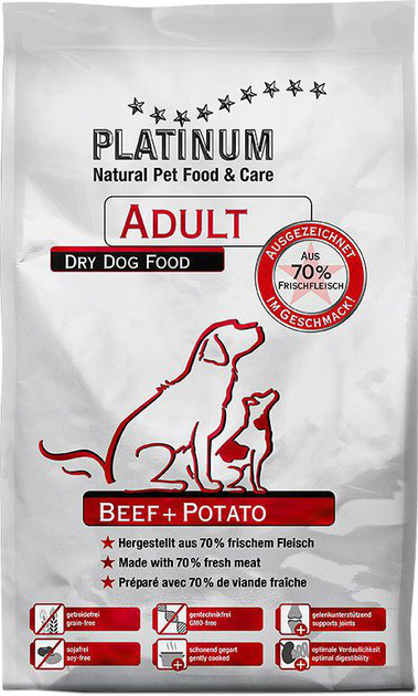 Karma sucha dla psów dorosych Platinum beef potato 15 kg (4260208740658) - obraz 1