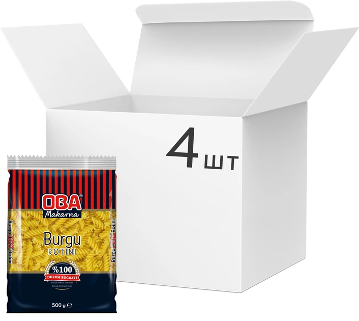 Упаковка макарон OBA Makarna из твердых сортов пшеницы дурум Спиральки ...