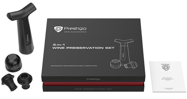 Zestaw do przechowywania wina Prestigio Wine Preservation Set (PWA102PS) - obraz 2