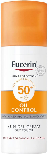 Сонцезахисний гель для обличчя з матуючим ефектом Eucerin Sun Gel Creme Oil Control Dry Touch SPF50+ 50 мл (4005800120237) - зображення 1