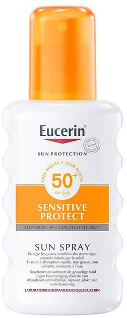 Spray przeciwsłoneczny do ciała Eucerin Sun Protection Sensitive Protect Spray SPF50+ 200 ml (4005800191084) - obraz 1