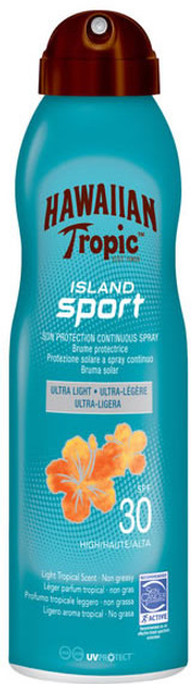 Сонцезахисний спрей Hawaiian Tropic Island Sport Sun Protection Continuous Spray Ultra Light SPF30 220 мл (5099821002015) - зображення 1