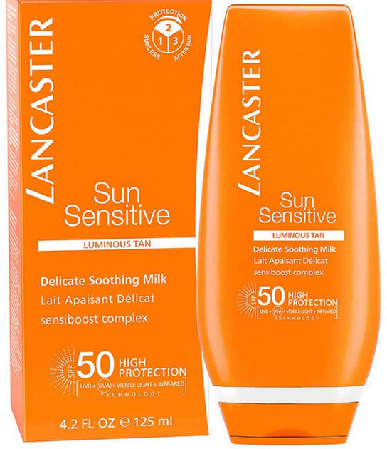 Сонцезахисний крем для тіла Lancaster Sun Sensitive Delicate Softening Milk SPF50 125 мл (3614224084028) - зображення 1