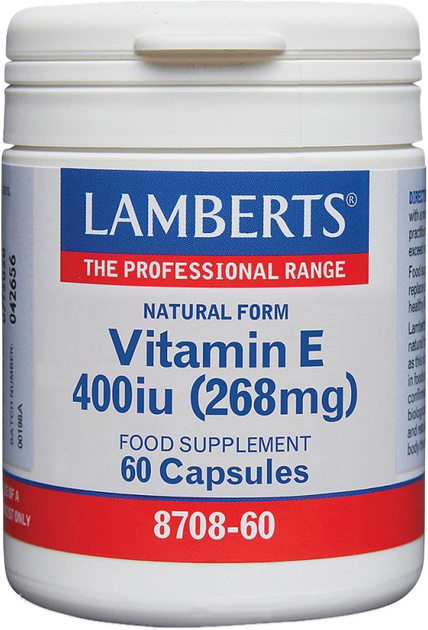 Вітамін Е Lamberts 400 мг 60 капсул (5055148400040) - зображення 1