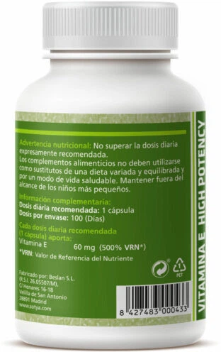 Биологически активная добавка Sotya Vitamin e High Potency 500 мг 100 капсул (8427483000433) - Фото 3 Биологически активная добавка Sotya Vitamin e High Potency 500 мг 100 капсул (8427483000433) - изображение 3