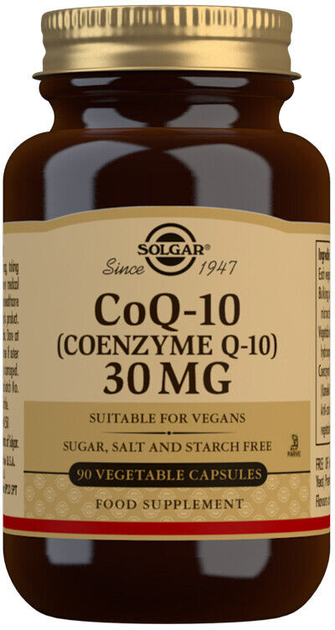 Комплекс вітамінів та мінералів Solgar Коензим Q-10 30 мг 90 капсул (33984009332) - зображення 1