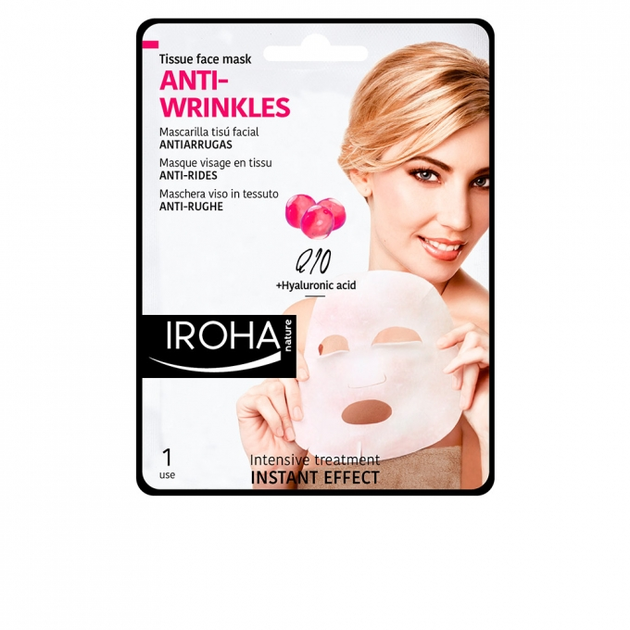 Maska z tkaniny na twarz Iroha Nature Anti Wrinkles Tissue Face Mask Q10 1 Unit 23 ml (8436036430122) - obraz 1