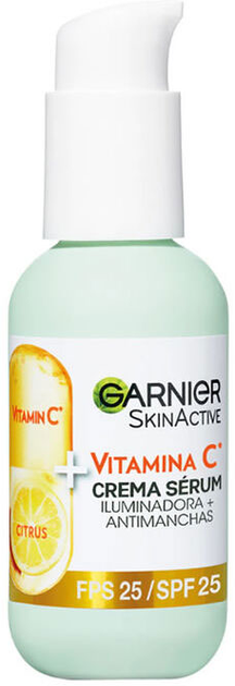 Крем-сироватка для обличчя Garnier SkinActive Anti Spot Illuminating Serum Cream Vitamin C SPF25 50 мл (3600542449625) - зображення 1