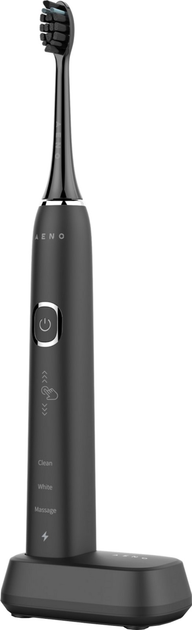 Електрична зубна щітка AENO DB4, 46000 обертів за хвилину, бездротова зарядка, чорна, 4 насадки - зображення 1