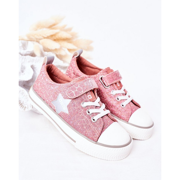 Trampki dziecięce dla dziewczynki na rzepy Big Star HH374027 33 Różowe (5900714348076) - obraz 3