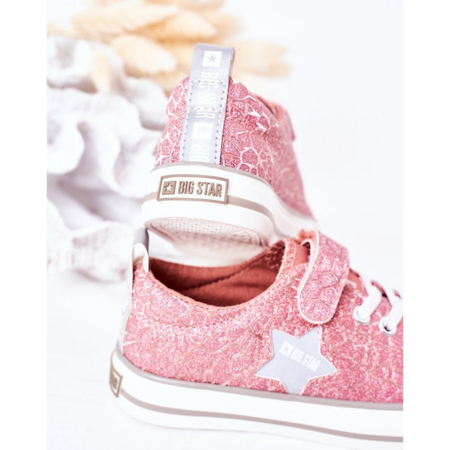 Trampki dziecięce dla dziewczynki na rzepy Big Star HH374027 33 Różowe (5900714348076) - obraz 6