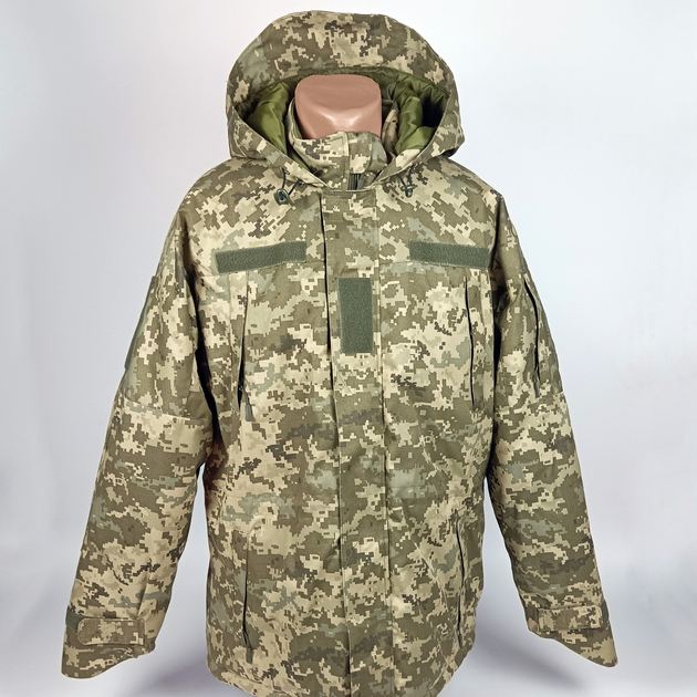 Бушлат утеплений Тканина Саржа з ​​капюшоном Куртка зима Піксель Розмір 44-46 - зображення 1