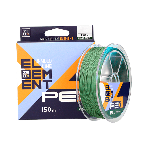 Шнур ZEOX Element PE X4 Moss Green 150м #0.8 - Фото 1 Шнур ZEOX Element PE X4 Moss Green 150м #0.8 - зображення 1