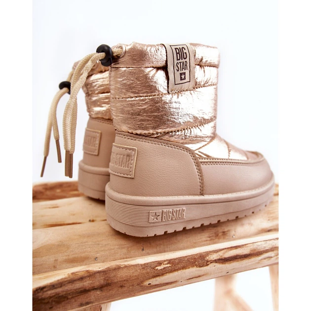 Śniegowce młodzieżowe dziewczęce ocieplane Big Star KK374221 35 Beżowo-złote (5900714542054) - obraz 4