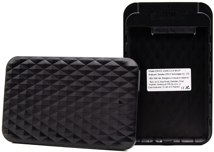 Kieszeń zewnętrzna Orico HDD/SSD 2,5" kabel USB-C 3.1 (2520C3-CX-BK-EP) - obraz 4