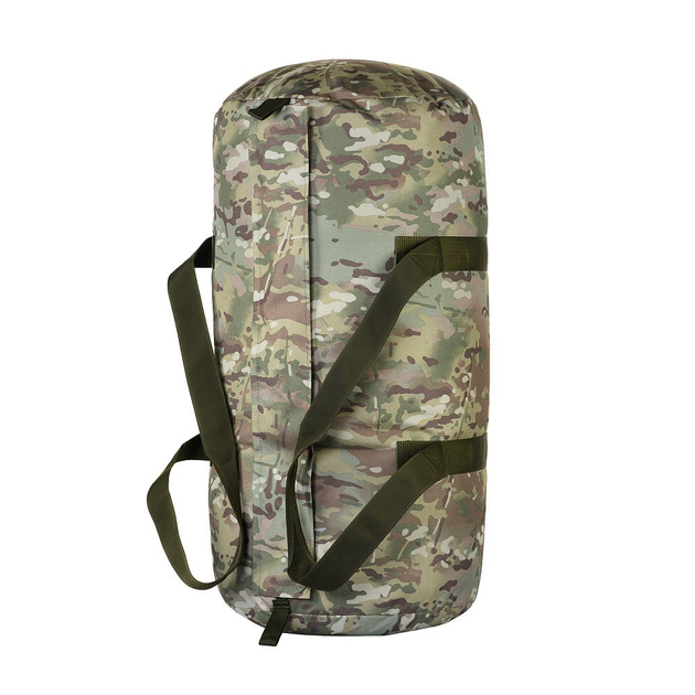 Сумка-баул/рюкзак M-Tac тактическая Камуфляжный зеленый цвет - 90 л (армейский вещмешок цилиндр) - изображение 1