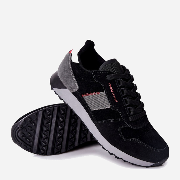 Buty sportowe męskie zamszowe na platformie do kostki Cross Jeans II1R4009C 44 Czarne (8697319152401) - obraz 3