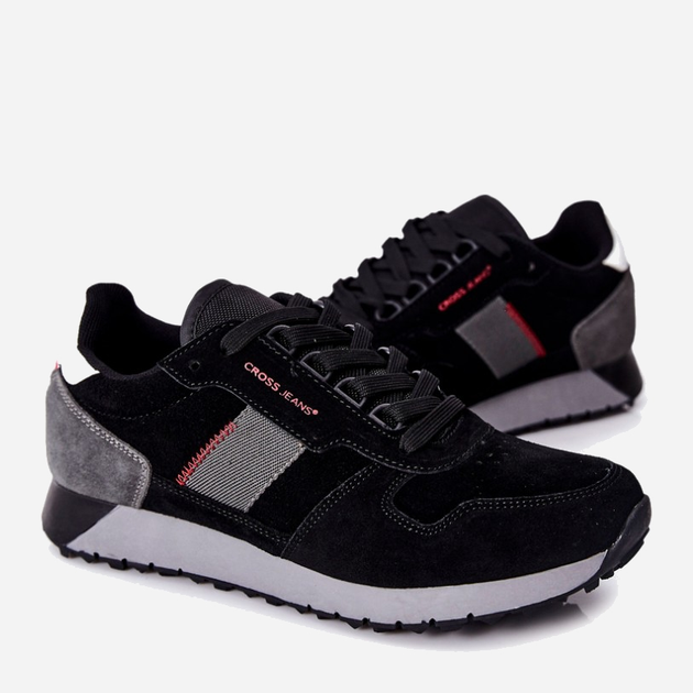 Buty sportowe męskie zamszowe na platformie do kostki Cross Jeans II1R4009C 44 Czarne (8697319152401) - obraz 4