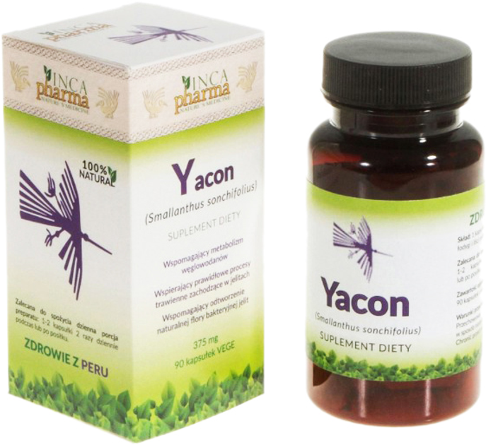 Харчова добавка Incapharma Yacon 90 капсул Підтримка травлення (5903943953011) - зображення 1