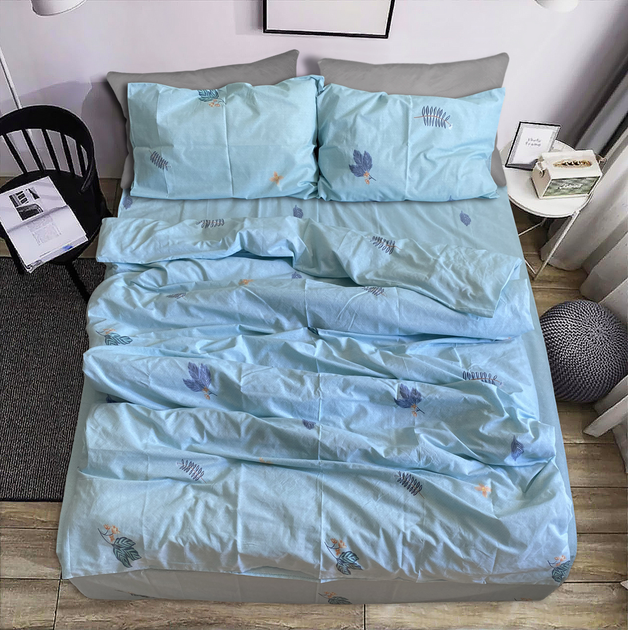 Постельное белье Zastelli 524 Голубой бязь семейное 2х145х210 – фото ...