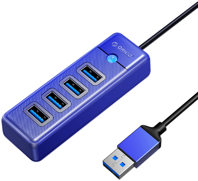 USB-хаб Orico 4 x USB 3.1 Синій (PW4U-U3-015-BL-EP) - зображення 1