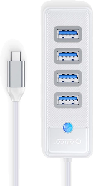 Hub USB-C Orico 4 x USB 3.1 Biały (PW4U-C3-015-WH-EP) - obraz 2