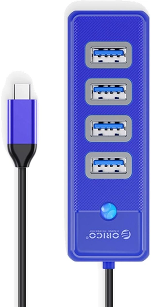 Hub USB-C Orico 4 x USB 3.1 Niebieski (PW4U-C3-015-BL-EP) - obraz 2