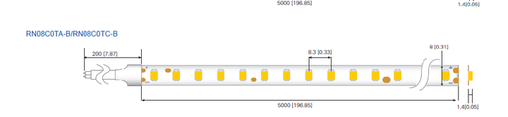 LED стрічка RISHANG 120-2835-12V-IP20 8,6W 818Lm 5000K 5м (RN08C0TA-B-DW) - Фото 4 LED стрічка RISHANG 120-2835-12V-IP20 8,6W 818Lm 5000K 5м (RN08C0TA-B-DW) - зображення 4
