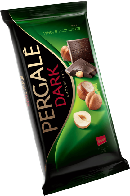 Черный шоколад Pergale с цельными лесными орехами 100 г (4770179125137 ...