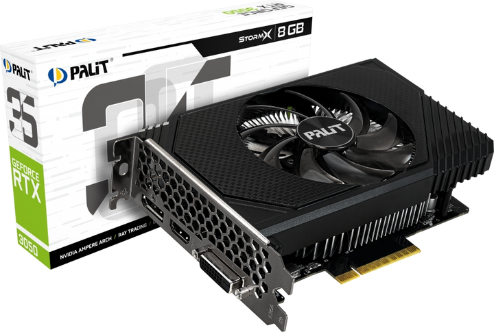 Відеокарта Palit PCI-Ex GeForce RTX 3050 StormX 8GB GDDR6 (128bit) (1552/14000) (1 x DisplayPort, 1 x HDMI, 1 x DVI) (NE63050018P1-1070F) - зображення 5