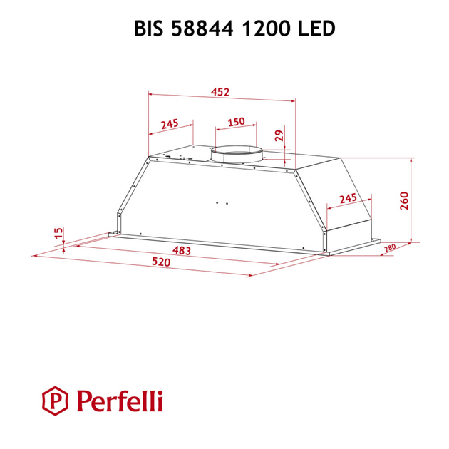 Вытяжка полновстраиваемая Perfelli BIS 58844 WH 1200 LED - изображение 10