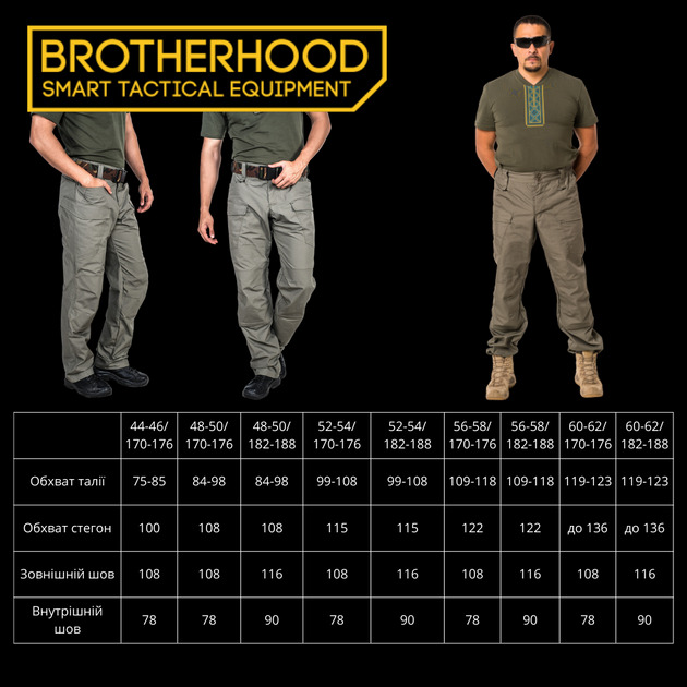 Штаны мужские тактические Brotherhood Urban 2.0 черные 60-62/182-188 - изображение 2