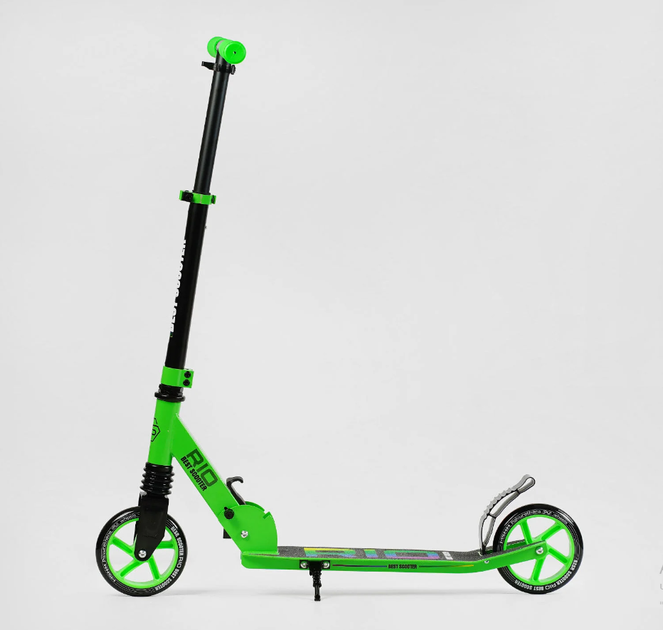 Самокат двоколісний Best Scooter передній амортизатор сталевий кермо Зелений (R-12005) - зображення 3