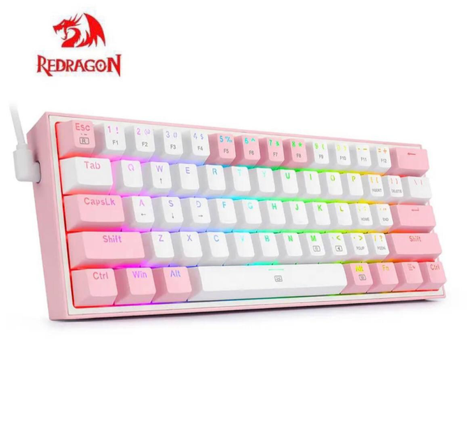 Клавиатура игровая механическая REDRAGON К617 RGB, hot swap , Pink ...
