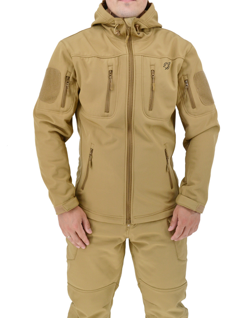 Куртка тактическая Eagle Soft Shell JA-01-0 с флисом Песок (Койот) XL - изображение 1